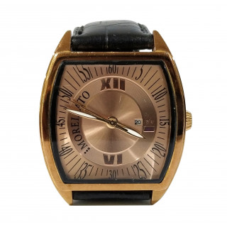 Morellato Class Rose Gold Dial Black Leather Strap Watch