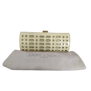 Jimmy Choo Grommet Embellished Patent Clutch