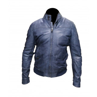 Massimo Dutti Men Bomber-Style Nappa Leather Jacket