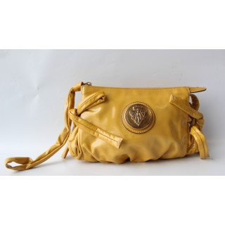 Gucci Mustard Patent Leather Hysteria Clutch Bag