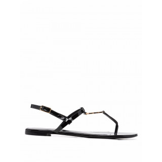 Saint Laurent Cassandra leather flat sandals - INTTSB844771352