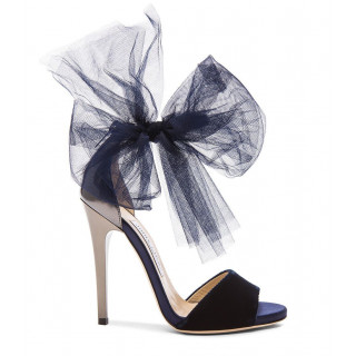 Jimmy Choo Lily 120 tulle bow Ankle Strap Sandal