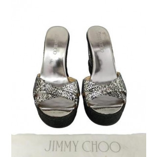 Jimmy Choo Python Print Wedge Sandals
