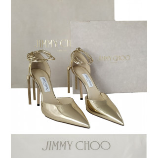 Jimmy Choo Eris 100 Metallic Gold Leather Tassel Pumps