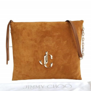 Jimmy Choo Varenne Suede JC Logo Shoulder Bag
