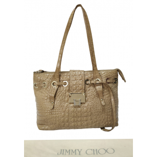 Jimmy Choo Rhea Croc Embossed Leather Shoulder Bag