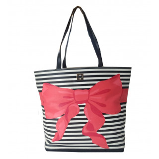 Kate Spade Sonora Poplar Court Pink Bow Large Beach Tote