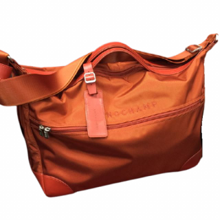 Longchamp Orange Duffel Weekend Travel Bag