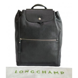 Longchamp Le Foulonne Black Leather Backpack