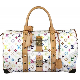 Louis Vuitton  Keepall 45 Luggage White With Accessories Multi Color Travel Bag