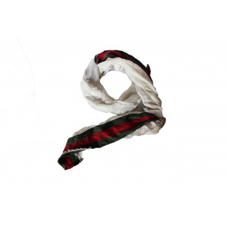 Gucci White Scarf with Signature Stripes
