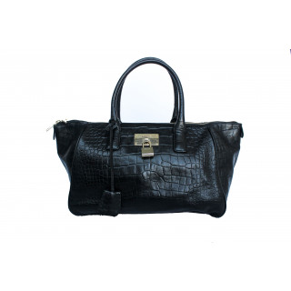 DKNY Black Top Handle Zipper Handbag