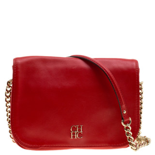 Carolina Herrera Red Flap Shoulder Bag