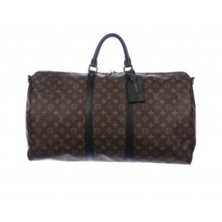 Louis Vuitton Keepall 55 Bandouliere Monogram Macassar Canvas Bag