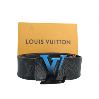 LOUIS VUITTON Damier Azur LV Initiales Men's Belt Size 80