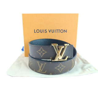 Louis Vuitton LV Initiales 40mm Reversible Belt Blue Damier Azur. Size 110 cm
