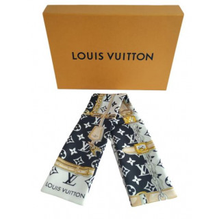 Louis Vuitton Black Silk Confidential Bandeau Scarf