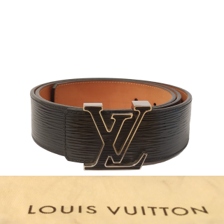 Louis Vuitton Black Epi Electric 40MM Leather LV Initiales Belt