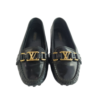 Louis Vuitton Black Patent Leather Oxford Loafer