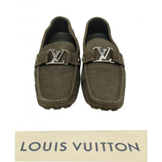 Louis Vuitton Chocolate Brown Monte Carlo Leather Loafers LV Size 7.5