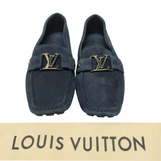 Louis Vuitton Midnight Blue Woven Leather Monte Carlo Slip On Loafers Size  41 Louis Vuitton