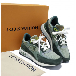 Louis Vuitton Green Mesh And Suede Calf Leather Run Away Sneaker