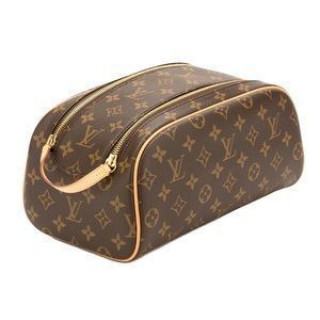 Used Brown Louis Vuitton Authentic Brown Canvas Mini Lin Saumur MM