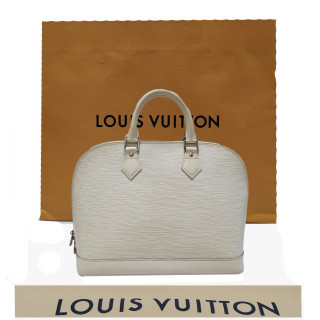 Louis Vuitton White Epi leather Alma PM Handbag
