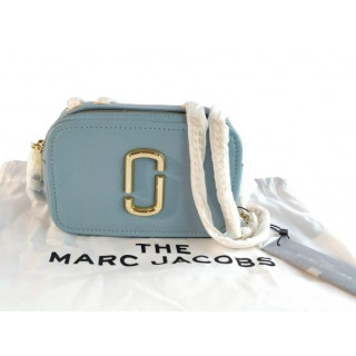 Marc Jacobs Stone Blue The Glam Shot Leather Crossbody Bag