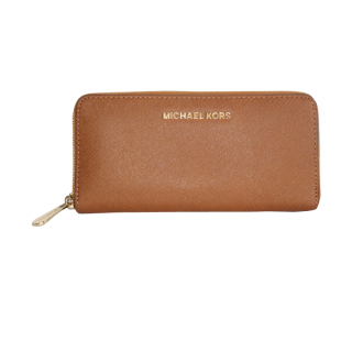 MICHAEL Michael Kors Saffiano Zip-Around Wallet Tan