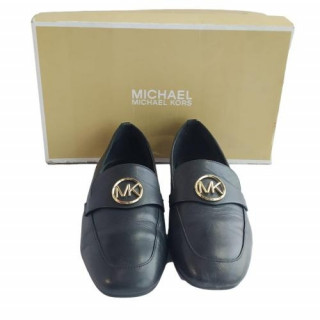 Michael Kors Heather Black Leather Loafers