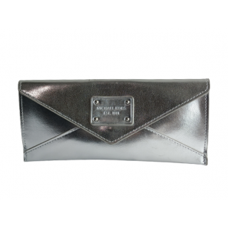 Michael Kors Silver Metallic Envelope Clutch