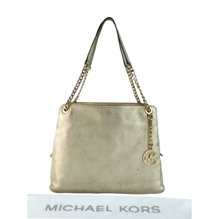 Michael Kors Pale Gold Chain-Strap Leather Jet Set Tote