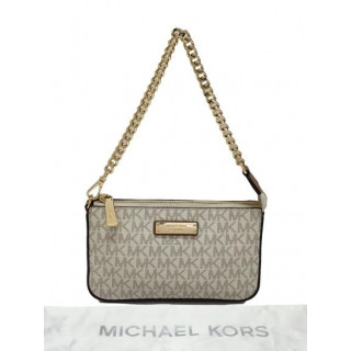 Michael Kors Signature Chain Logo Pochette Bag
