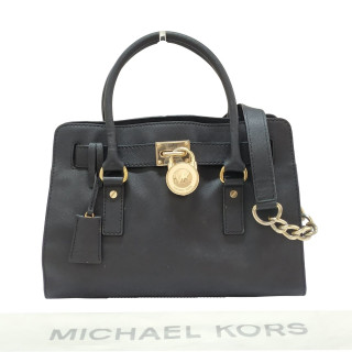 Michael Kors Black Leather Hamilton Shoulder Bag