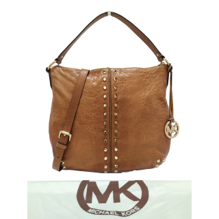 Michael Kors Astor Studded Medium Whiskey Leather Hobo Bag