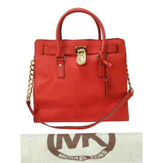 MICHAEL Michael Kors Hamilton Ostrich-Stamped Leather Satchel in