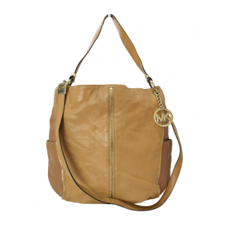 Michael Kors Newman Brown Leather Shoulder Bag