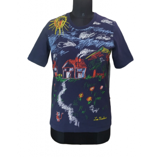 Moschino Navy Multicolor Print Tshirt