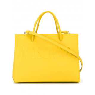 Moschino Yellow Leather Logo Tote 