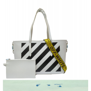 Off-White Binder Diagonal Leather Tote