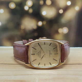 Omega Constellation Gold Dial Leather Watch