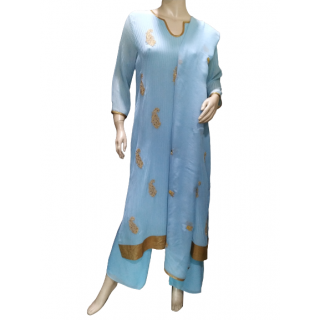 Poonam Bhagat Taika Blue Dress