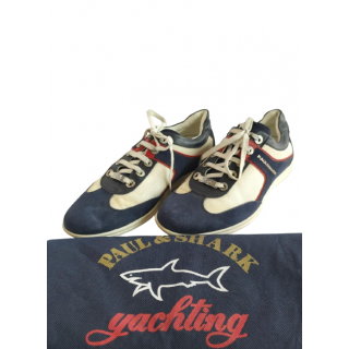 Paul & Shark Red White And Blue Suede Nylon Sneaker Size / 40