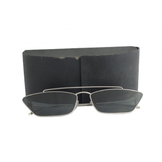 Prada Ultravox SPR 64U Silver Grey Cateye Sunglasses
