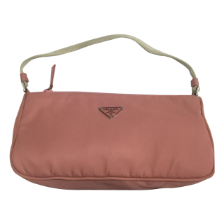 Prada Nylon Pink Single Strap Baguette Shoulder Handbag