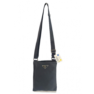 Gradient leather crossbody bag with all-over embossed eagle