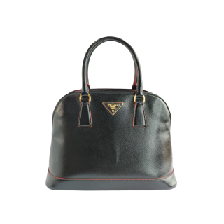 Prada Black Saffiano Leather Dome Bag