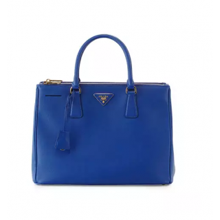 Prada Saffiano Lux Tote Handbag in Bluette/Cornflower Blue 2