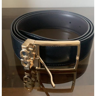 Salvatore Ferragamo Gancini Square Buckle Reversible Leather Belt